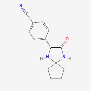 molecular formula C14H15N3O B580787 4-(3-Oxo-1,4-diazaspiro[4.4]non-2-yl)benzonitrile CAS No. 1272755-80-2