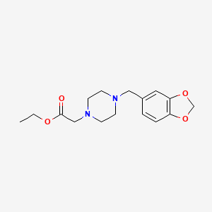 molecular formula C16H22N2O4 B5807893 ethyl [4-(1,3-benzodioxol-5-ylmethyl)-1-piperazinyl]acetate 