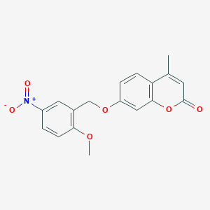 molecular formula C18H15NO6 B5807919 7-[(2-methoxy-5-nitrobenzyl)oxy]-4-methyl-2H-chromen-2-one 