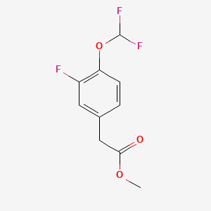 molecular formula C10H9F3O3 B580793 4-(Difluoromethoxy)-3-fluorophenylacetic acid methyl ester CAS No. 1261503-17-6