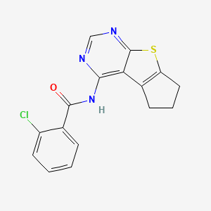 molecular formula C16H12ClN3OS B5807959 2-chloro-N-(6,7-dihydro-5H-cyclopenta[4,5]thieno[2,3-d]pyrimidin-4-yl)benzamide 
