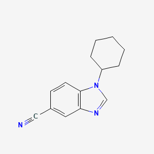 molecular formula C14H15N3 B580796 1-Cyclohexyl-1H-benzo[d]imidazole-5-carbonitrile CAS No. 1215206-71-5