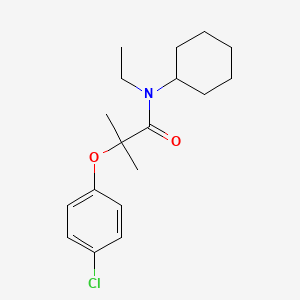 molecular formula C18H26ClNO2 B5807965 2-(4-chlorophenoxy)-N-cyclohexyl-N-ethyl-2-methylpropanamide 