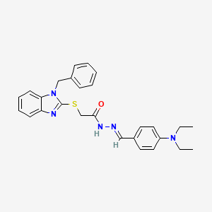 molecular formula C27H29N5OS B5807985 2-[(1-benzyl-1H-benzimidazol-2-yl)thio]-N'-[4-(diethylamino)benzylidene]acetohydrazide 