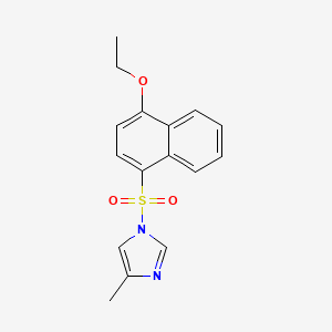 molecular formula C16H16N2O3S B5808019 1-[(4-ethoxy-1-naphthyl)sulfonyl]-4-methyl-1H-imidazole 