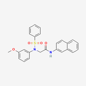molecular formula C25H22N2O4S B5808026 N~2~-(3-methoxyphenyl)-N~1~-2-naphthyl-N~2~-(phenylsulfonyl)glycinamide 