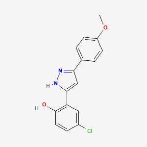 molecular formula C16H13ClN2O2 B5808033 4-chloro-2-[5-(4-methoxyphenyl)-1H-pyrazol-3-yl]phenol 