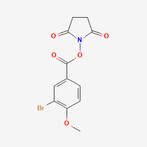 molecular formula C12H10BrNO5 B5808036 1-[(3-bromo-4-methoxybenzoyl)oxy]-2,5-pyrrolidinedione 