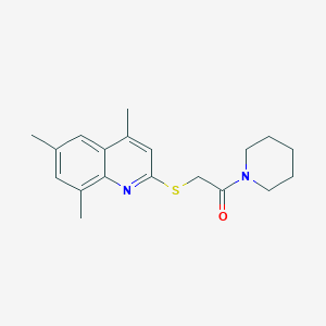 molecular formula C19H24N2OS B5808050 4,6,8-trimethyl-2-{[2-oxo-2-(1-piperidinyl)ethyl]thio}quinoline 