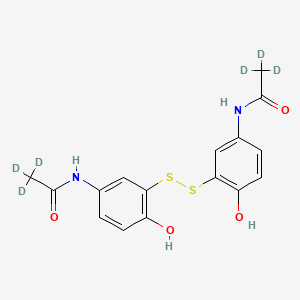 molecular formula C16H16N2O4S2 B580806 3'-Mercaptoacetaminophen-d6 Disulfide CAS No. 1330165-42-8