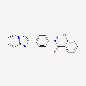 molecular formula C20H14ClN3O B5808062 2-chloro-N-(4-imidazo[1,2-a]pyridin-2-ylphenyl)benzamide 