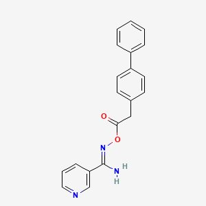 molecular formula C20H17N3O2 B5808090 N'-{[2-(4-biphenylyl)acetyl]oxy}-3-pyridinecarboximidamide 