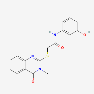 molecular formula C17H15N3O3S B5808099 N-(3-hydroxyphenyl)-2-[(3-methyl-4-oxo-3,4-dihydro-2-quinazolinyl)thio]acetamide 