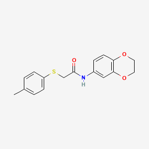 molecular formula C17H17NO3S B5808104 N-(2,3-dihydro-1,4-benzodioxin-6-yl)-2-[(4-methylphenyl)thio]acetamide 