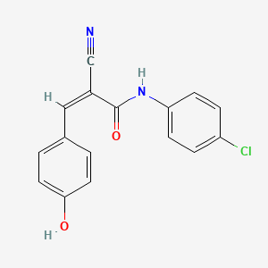 molecular formula C16H11ClN2O2 B5808133 N-(4-chlorophenyl)-2-cyano-3-(4-hydroxyphenyl)acrylamide 