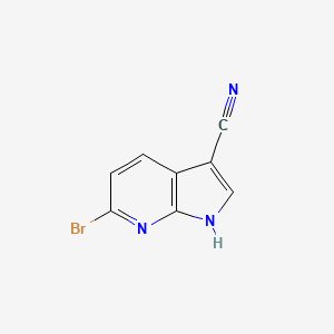 molecular formula C8H4BrN3 B580814 6-Bromo-1h-pyrrolo[2,3-b]pyridine-3-carbonitrile CAS No. 1260387-10-7