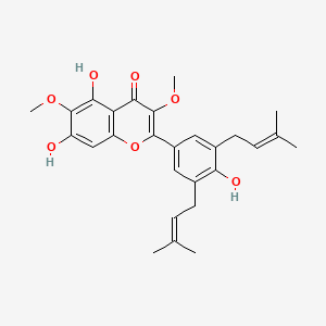molecular formula C27H30O7 B580816 5,7,4'-Trihydroxy-3,6-dimethoxy-3',5'-diprenylflavone CAS No. 1246926-08-8