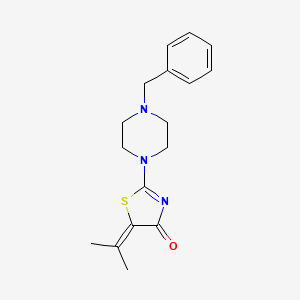 molecular formula C17H21N3OS B5808184 2-(4-benzyl-1-piperazinyl)-5-(1-methylethylidene)-1,3-thiazol-4(5H)-one 