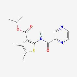 molecular formula C15H17N3O3S B5808216 isopropyl 4,5-dimethyl-2-[(2-pyrazinylcarbonyl)amino]-3-thiophenecarboxylate 
