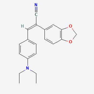 molecular formula C20H20N2O2 B5808229 2-(1,3-benzodioxol-5-yl)-3-[4-(diethylamino)phenyl]acrylonitrile 