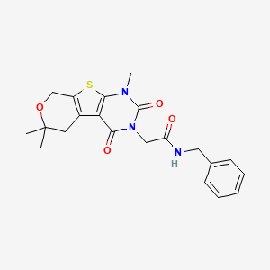 N-benzyl-2-(1,6,6-trimethyl-2,4-dioxo-1,5,6,8-tetrahydro-2H-pyrano[4',3':4,5]thieno[2,3-d]pyrimidin-3(4H)-yl)acetamide