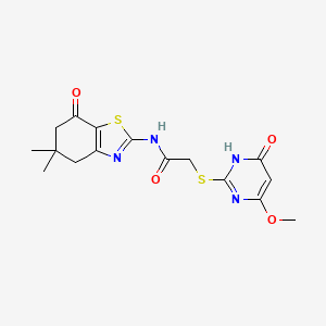 molecular formula C16H18N4O4S2 B5808310 N-(5,5-dimethyl-7-oxo-4,5,6,7-tetrahydro-1,3-benzothiazol-2-yl)-2-[(4-methoxy-6-oxo-1,6-dihydropyrimidin-2-yl)thio]acetamide 