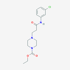 ethyl 4-{3-[(3-chlorophenyl)amino]-3-oxopropyl}-1-piperazinecarboxylate