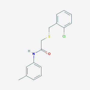 molecular formula C16H16ClNOS B5808332 2-[(2-chlorobenzyl)thio]-N-(3-methylphenyl)acetamide 