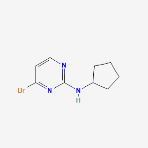 molecular formula C9H12BrN3 B580840 (4-溴嘧啶-2-基)环戊胺 CAS No. 1269291-43-1