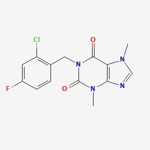 1-(2-chloro-4-fluorobenzyl)-3,7-dimethyl-3,7-dihydro-1H-purine-2,6-dione