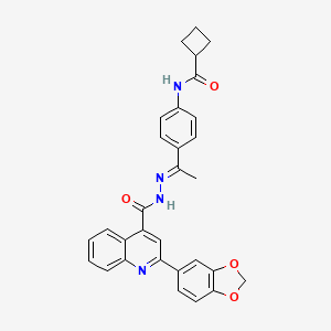 N-[4-(N-{[2-(1,3-benzodioxol-5-yl)-4-quinolinyl]carbonyl}ethanehydrazonoyl)phenyl]cyclobutanecarboxamide