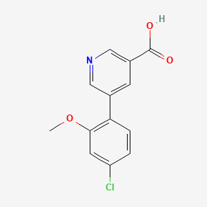 molecular formula C13H10ClNO3 B580845 5-(4-氯-2-甲氧基苯基)烟酸 CAS No. 1261980-32-8