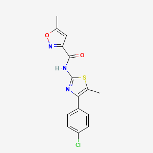 molecular formula C15H12ClN3O2S B5808466 N-[4-(4-chlorophenyl)-5-methyl-1,3-thiazol-2-yl]-5-methyl-3-isoxazolecarboxamide 