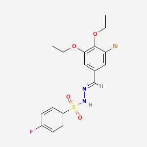 molecular formula C17H18BrFN2O4S B5808504 N'-(3-bromo-4,5-diethoxybenzylidene)-4-fluorobenzenesulfonohydrazide 