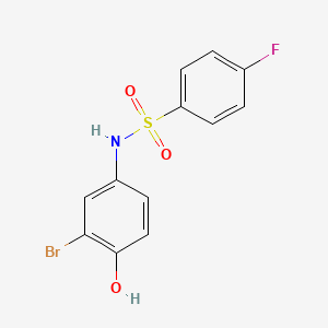 molecular formula C12H9BrFNO3S B5808510 N-(3-bromo-4-hydroxyphenyl)-4-fluorobenzenesulfonamide 