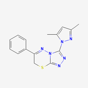 molecular formula C15H14N6S B5808526 3-(3,5-dimethyl-1H-pyrazol-1-yl)-6-phenyl-7H-[1,2,4]triazolo[3,4-b][1,3,4]thiadiazine 