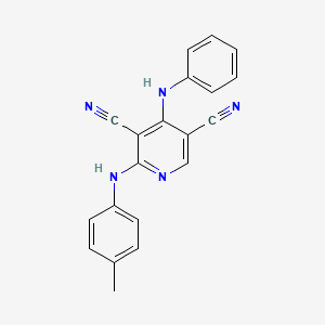 molecular formula C20H15N5 B5808544 4-anilino-2-[(4-methylphenyl)amino]-3,5-pyridinedicarbonitrile 