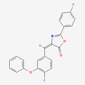 molecular formula C22H13F2NO3 B5808550 4-(4-fluoro-3-phenoxybenzylidene)-2-(4-fluorophenyl)-1,3-oxazol-5(4H)-one 
