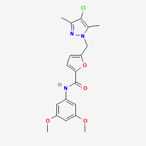 5-[(4-chloro-3,5-dimethyl-1H-pyrazol-1-yl)methyl]-N-(3,5-dimethoxyphenyl)-2-furamide