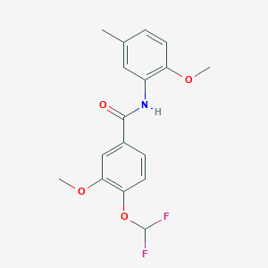 molecular formula C17H17F2NO4 B5808557 4-(difluoromethoxy)-3-methoxy-N-(2-methoxy-5-methylphenyl)benzamide 