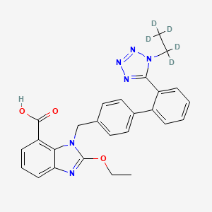 molecular formula C26H24N6O3 B580856 1H-1-乙基-d5 坎地沙坦 CAS No. 1246818-70-1
