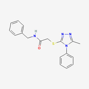 molecular formula C18H18N4OS B5808566 N-benzyl-2-[(5-methyl-4-phenyl-4H-1,2,4-triazol-3-yl)thio]acetamide 