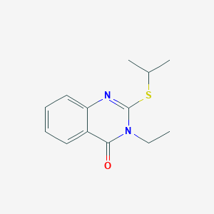 molecular formula C13H16N2OS B5808574 3-ethyl-2-(isopropylthio)-4(3H)-quinazolinone 