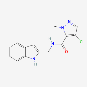 molecular formula C14H13ClN4O B5808684 4-chloro-N-(1H-indol-2-ylmethyl)-1-methyl-1H-pyrazole-5-carboxamide 