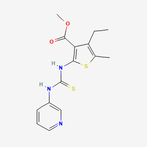 methyl 4-ethyl-5-methyl-2-{[(3-pyridinylamino)carbonothioyl]amino}-3-thiophenecarboxylate