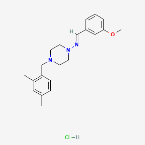 molecular formula C21H28ClN3O B5808748 4-(2,4-dimethylbenzyl)-N-(3-methoxybenzylidene)-1-piperazinamine hydrochloride 