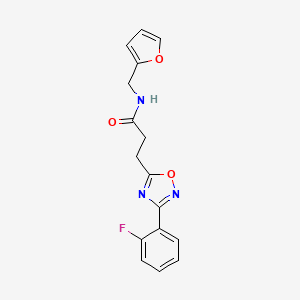 molecular formula C16H14FN3O3 B5808786 3-[3-(2-fluorophenyl)-1,2,4-oxadiazol-5-yl]-N-(2-furylmethyl)propanamide 