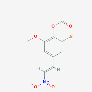 molecular formula C11H10BrNO5 B5808810 2-bromo-6-methoxy-4-(2-nitrovinyl)phenyl acetate 