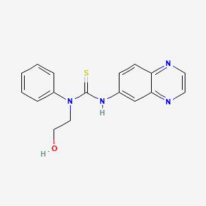 molecular formula C17H16N4OS B5808817 N-(2-hydroxyethyl)-N-phenyl-N'-6-quinoxalinylthiourea 