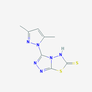 molecular formula C8H8N6S2 B5808907 3-(3,5-dimethyl-1H-pyrazol-1-yl)[1,2,4]triazolo[3,4-b][1,3,4]thiadiazole-6-thiol 